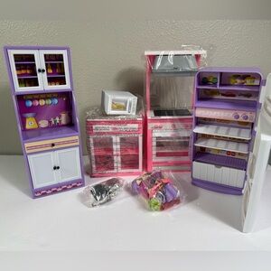 Goldlok toys 2004 kitchen set - refrigerator, oven, pantry cabinet, food…